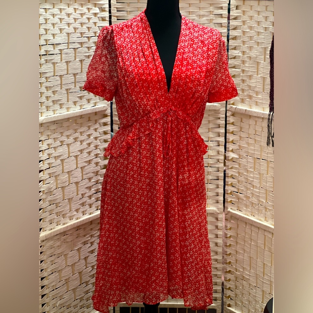 Kooples Paris Red Floral Dress - Size 3